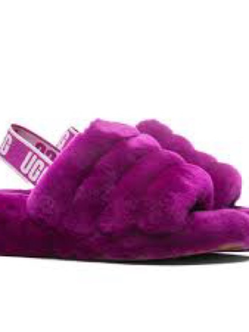 UGG Violet Plush Slide Sandals with Branded Heel Strap - Picture 11 of 11